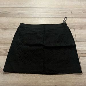 JCrew Black Lace Mini Skirt 6